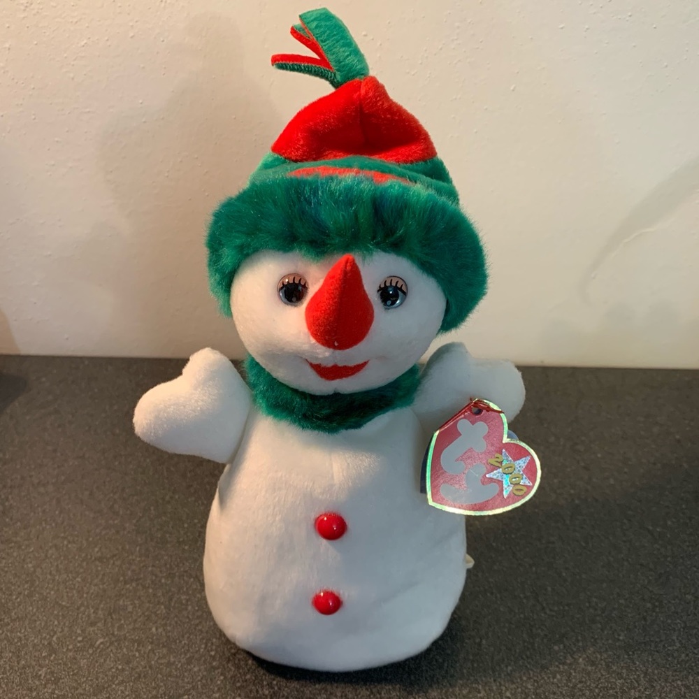 3/$12! Ty Beanie Baby - Snowgirl the Snowman (girl) - MWMT!